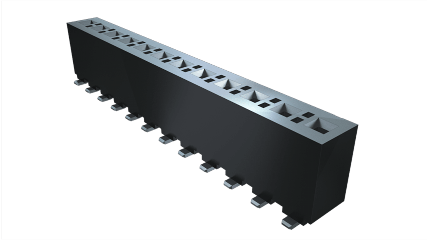 Samtec FHP Series Straight Through Hole Mount PCB Socket, 13-Contact, 3.962mm Pitch, Solder Termination