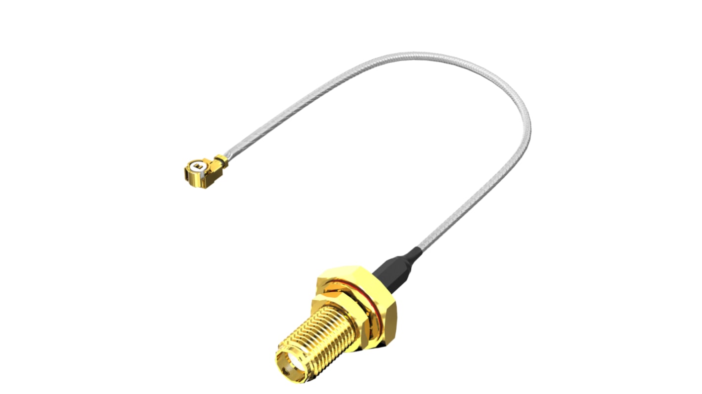 Cable coaxial RF Samtec, 50 Ω, con. A: MHF1, Macho, con. B: SMA, Hembra, long. 100mm, funda de Etileno Propileno
