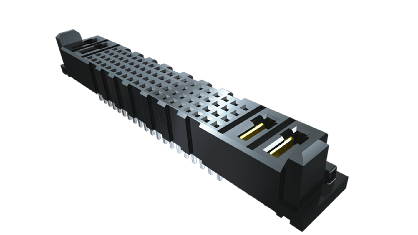 Conector hembra para PCB Samtec serie MPSC, de 20 vías en 4 filas, paso 5mm, Montaje en orificio pasante, para soldar