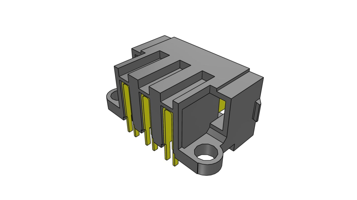 Samtec MPT Series Right Angle PCB Header, 3 Contact(s), 5.0mm Pitch, 1 Row(s), Shrouded