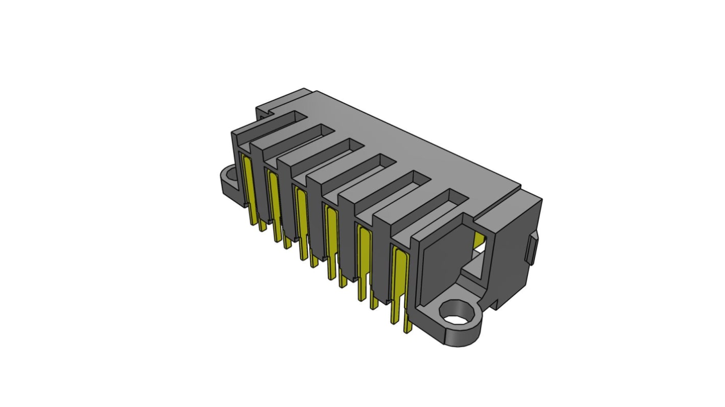 Samtec MPT Series Right Angle PCB Header, 6 Contact(s), 5.0mm Pitch, 1 Row(s), Shrouded