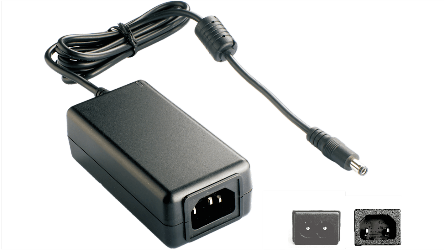 Adaptador AC/DC RS PRO 100 → 240V, 5V dc, 1 salida, 5A, 25W, C14, , Aprobación médica