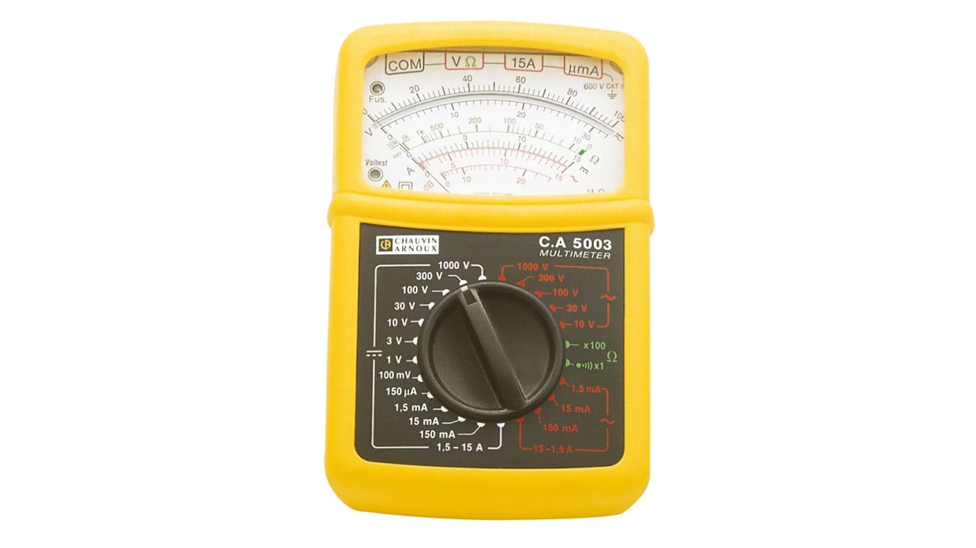 Chauvin Arnoux CA 5003 Handheld Multimeter, 15A ac Max, 15A dc Max, 1000V ac Max