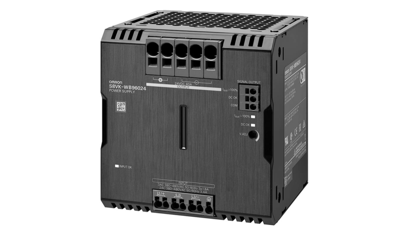 Omron S8VK-WA Getaktet DIN-Schienen Netzteil, 400V ac, 48V dc / 20A