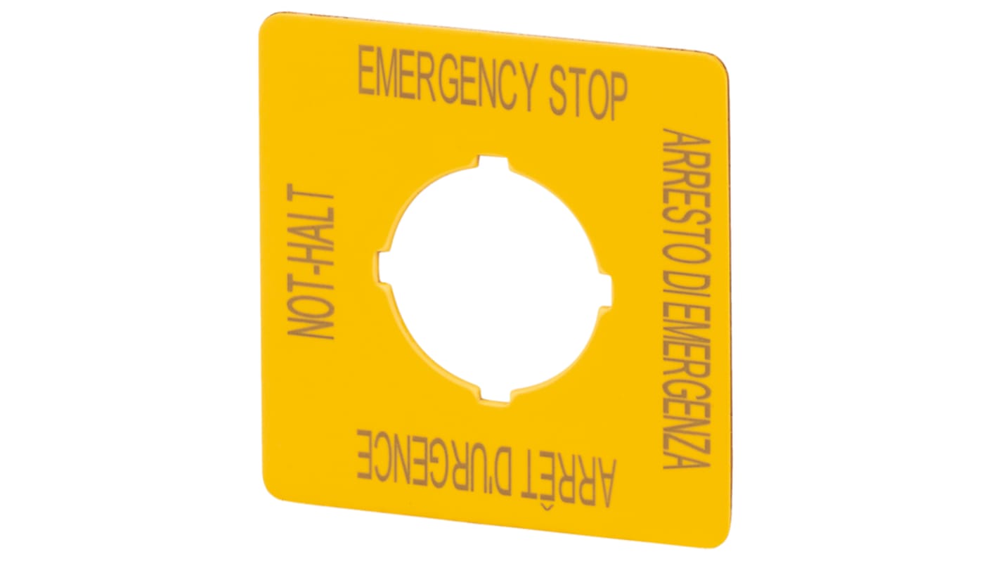 Eaton Emergency Stop Label for Use with Pushbuttons, Arresto di Emergenza - Arrêt d