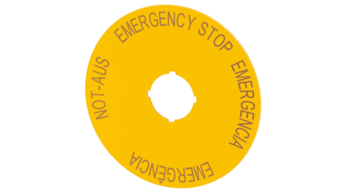 Eaton Emergency Stop Label for Use with Pushbuttons, Emergencia - Emergência - Emergency Stop - Not-Aus