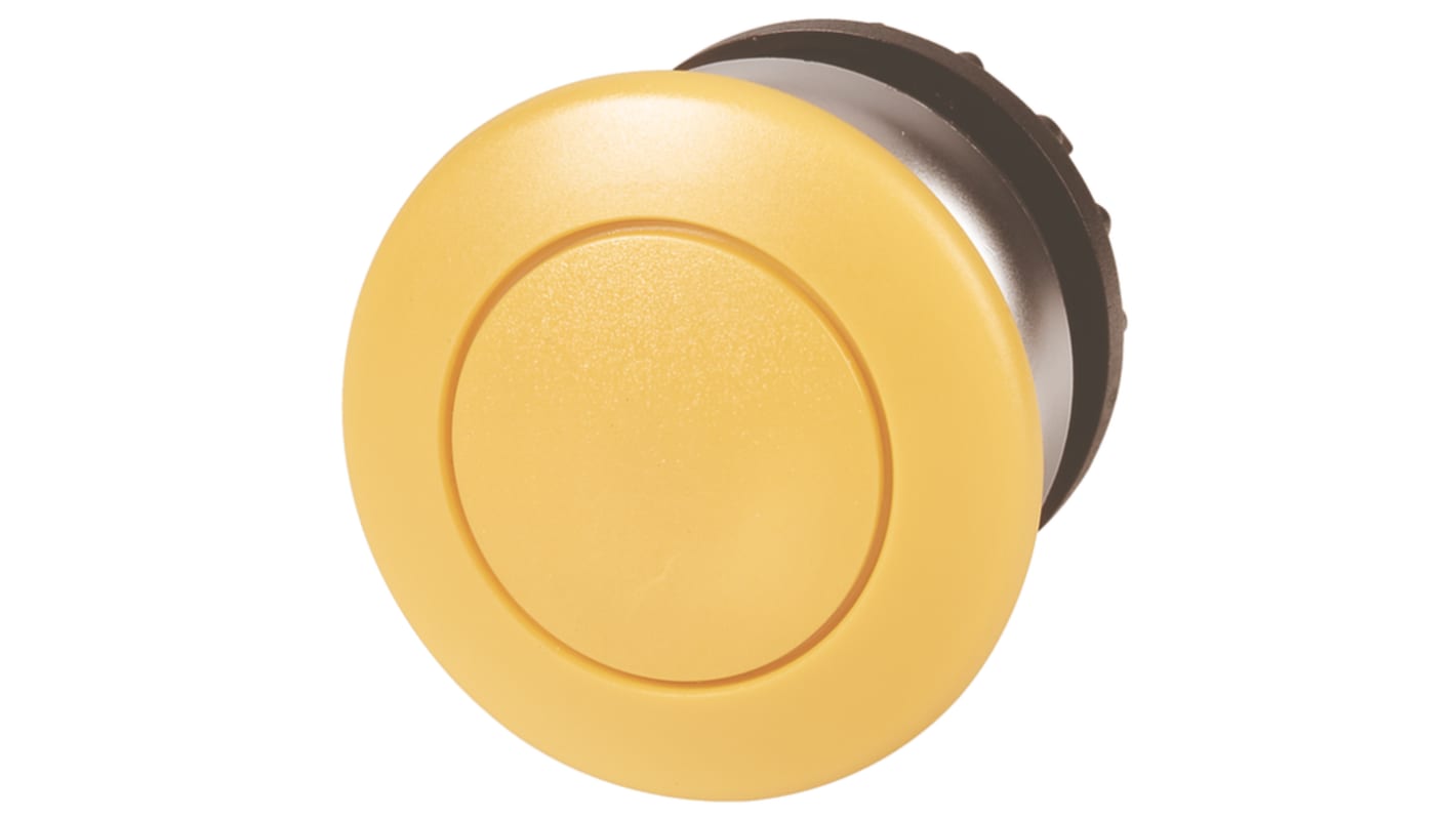 Cabezal de pulsador Eaton serie RMQ Titan M22, Ø 22.5mm, de color Amarillo, tipo seta, Mantenido