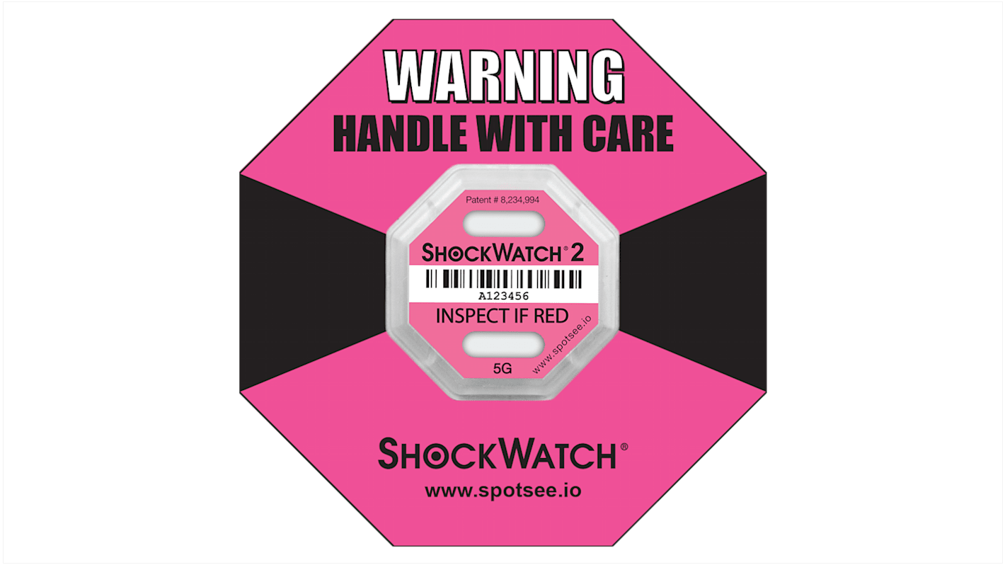 SpotSee Shock Label 6.35mm x 42.93mm, 10