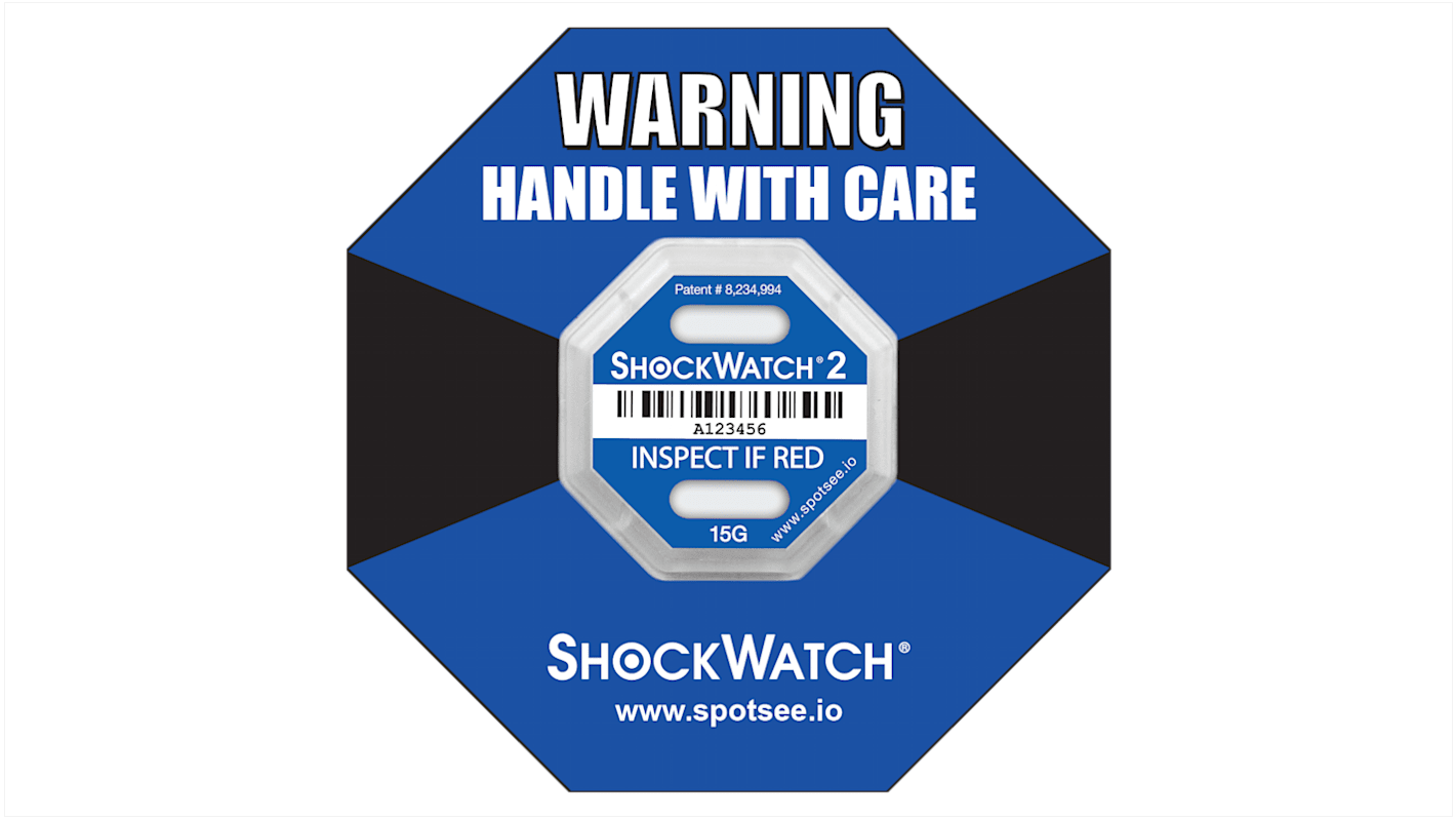 SpotSee Shock Label 6.35mm x 42.93mm, 10