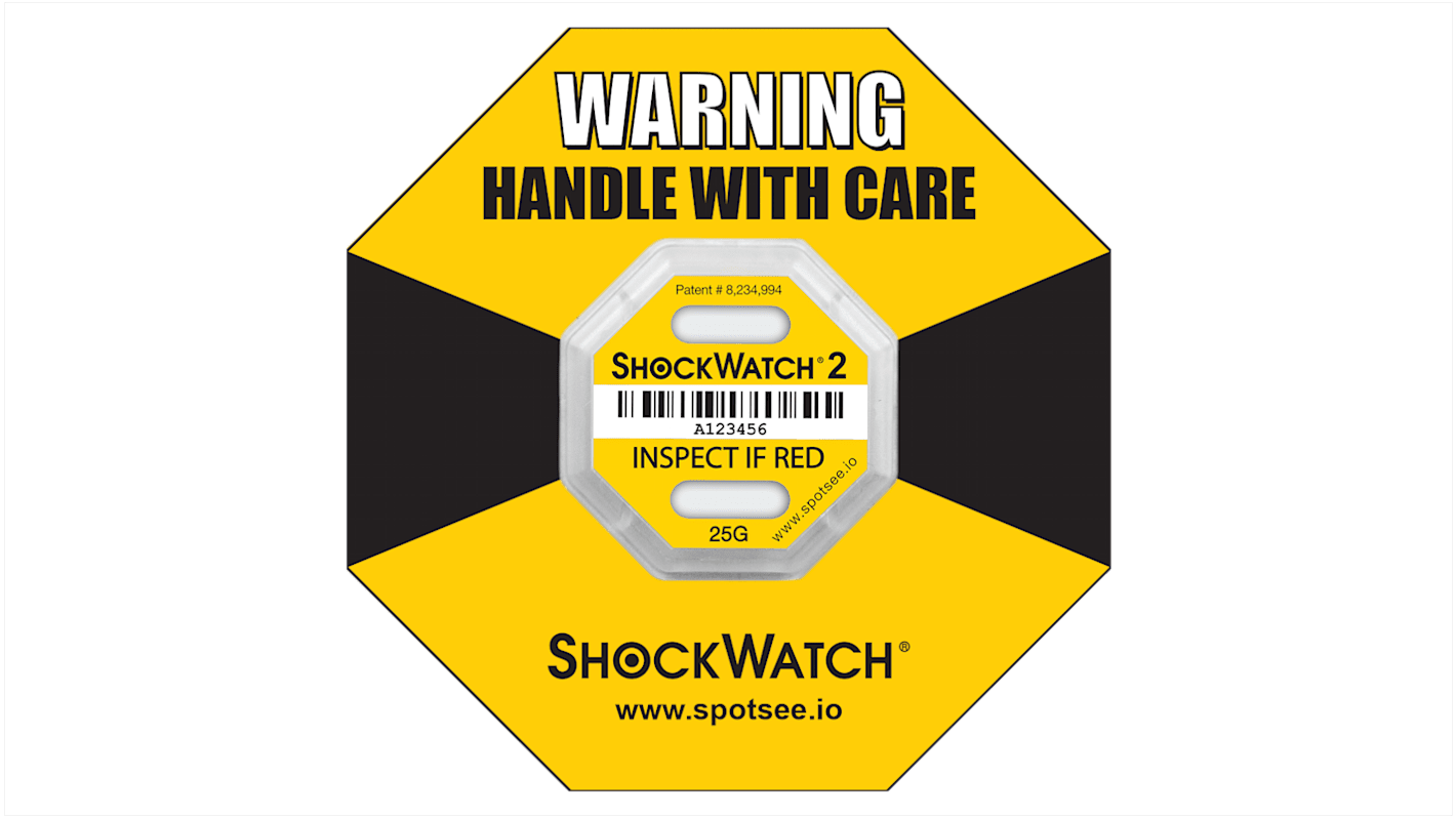 SpotSee ShockWatch2 Stoß und Belastungsindikatoren 10 Stk B. 42.93mm H. 6.35mm