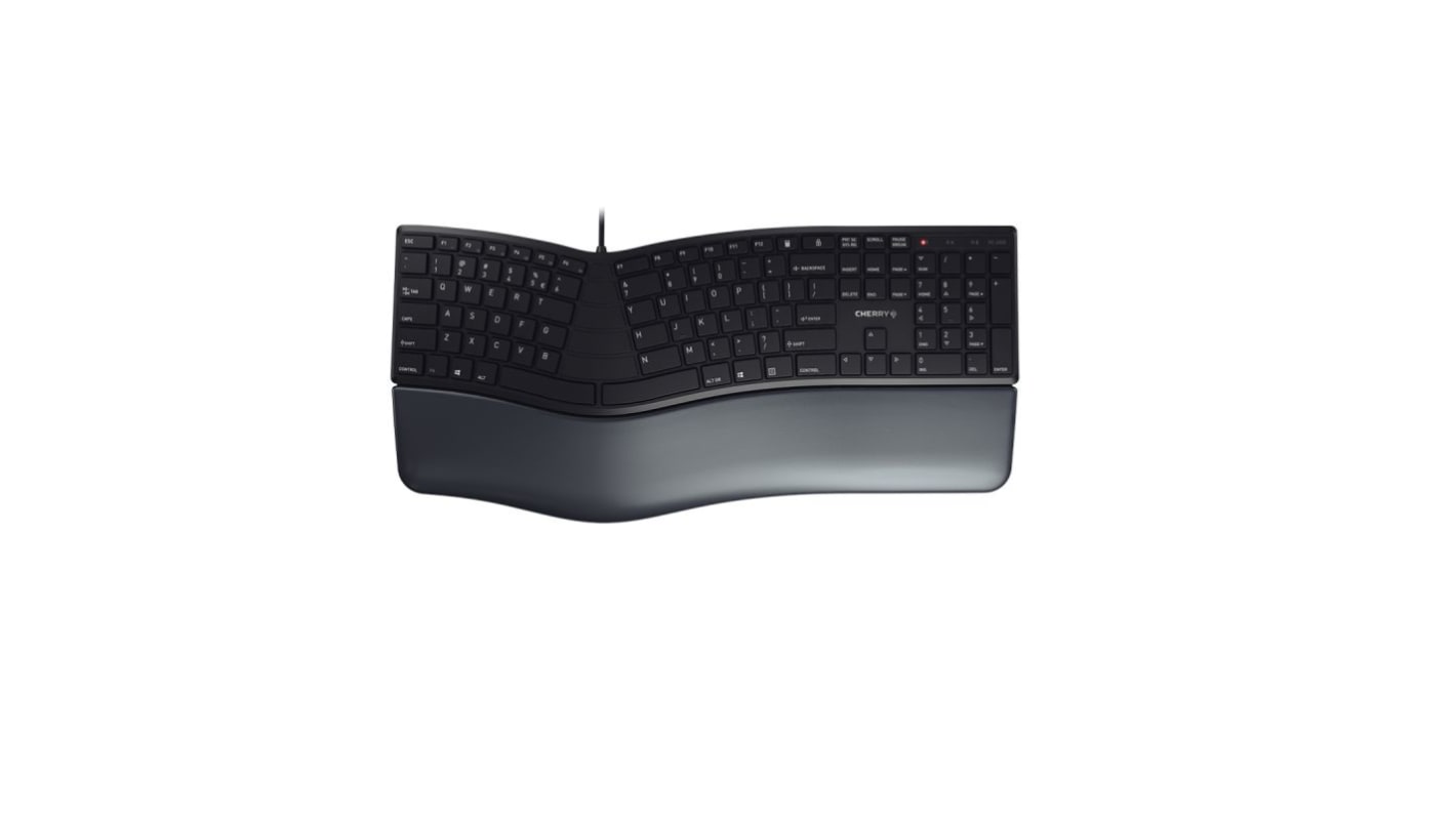 Teclado Cherry, Inalámbrico, Negro, Inalámbrico, Ergonómico, QWERTY (UK)