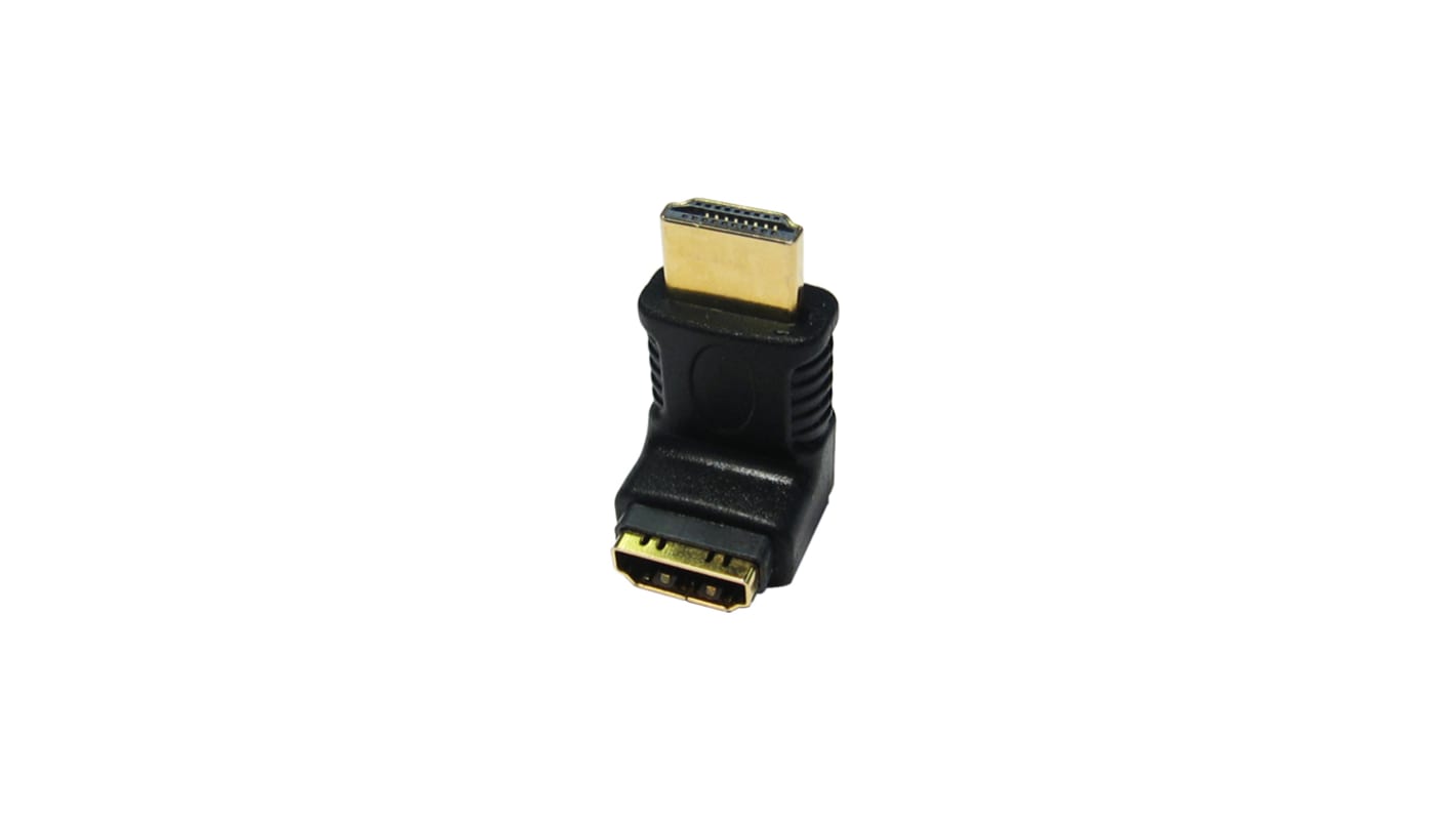 RS PRO Right Angle HDMI Adapter, Male HDMI to Female HDMI