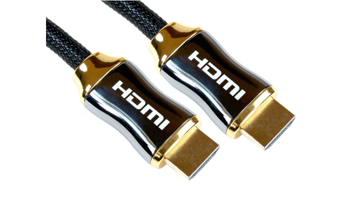 RS PRO HDMI-Kabel A HDMI Stecker B HDMI Stecker Hohe Geschwindigkeit 4K max., 50cm, Schwarz