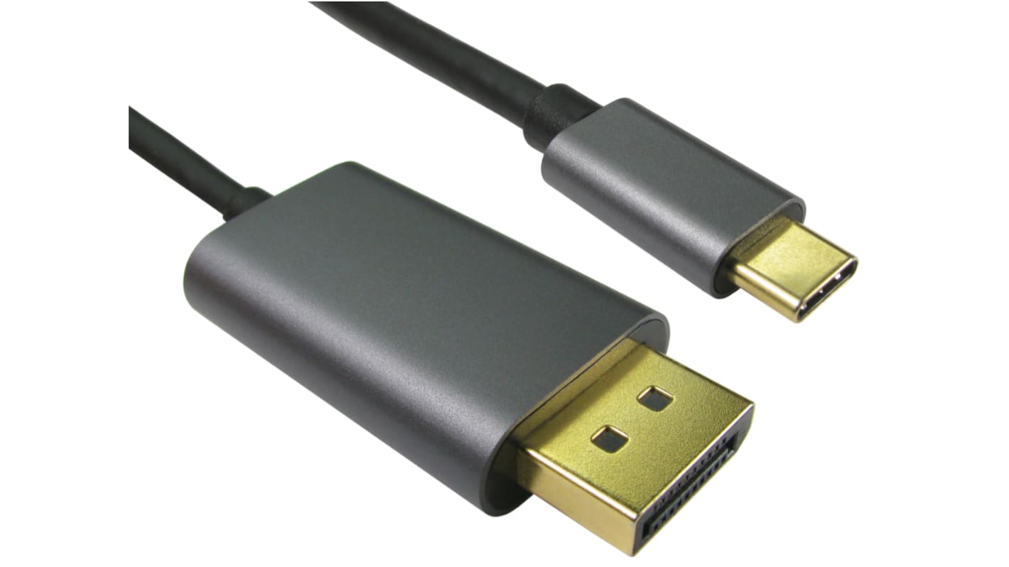 Cable DisplayPort RS PRO, con. A: DisplayPort macho, con. B: USB C macho, long. 1m