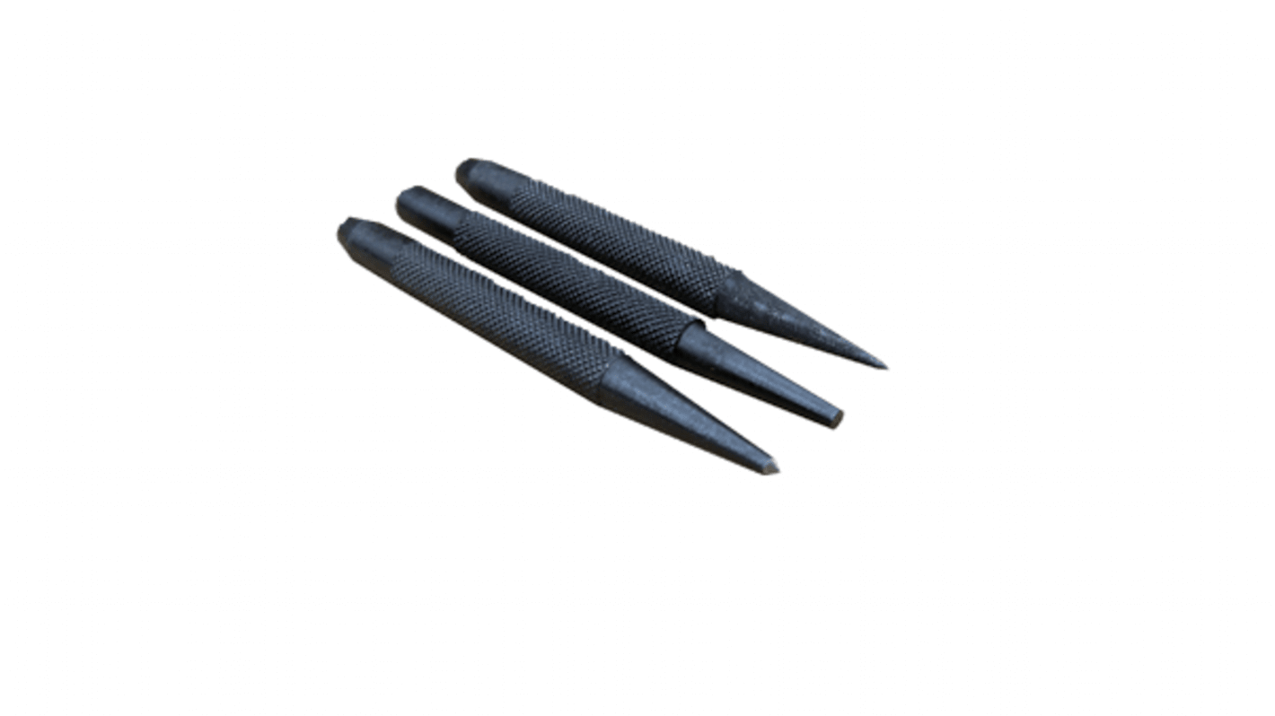 RS PRO 3-Piece Punch Set, Centre Punch, 4 mm Shank, 101.6 mm Overall