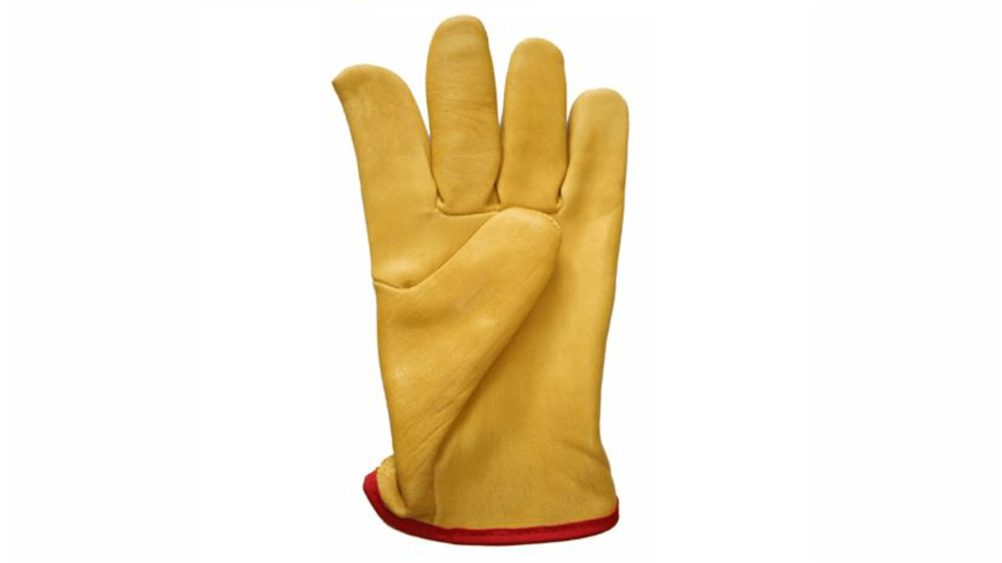 Liscombe Yellow Leather Cut Resistant Work Gloves, Size 10, Large, Leather Coating