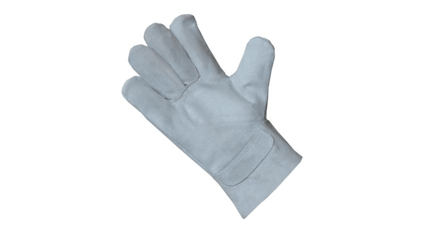 Liscombe Grey Leather Cut Resistant Work Gloves, Size 9, Leather Coating