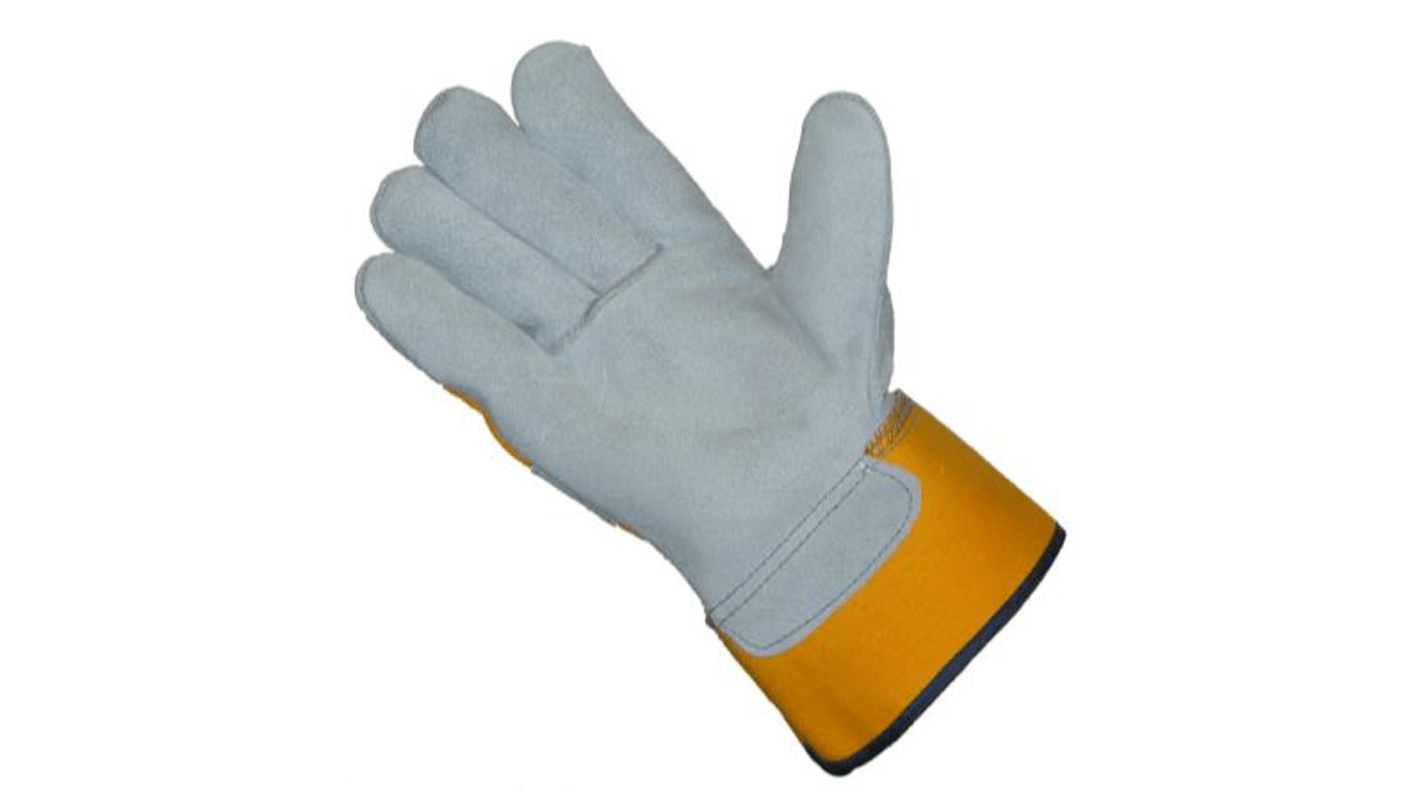 Liscombe Grey Leather Cut Resistant Work Gloves, Size 9, Leather Coating