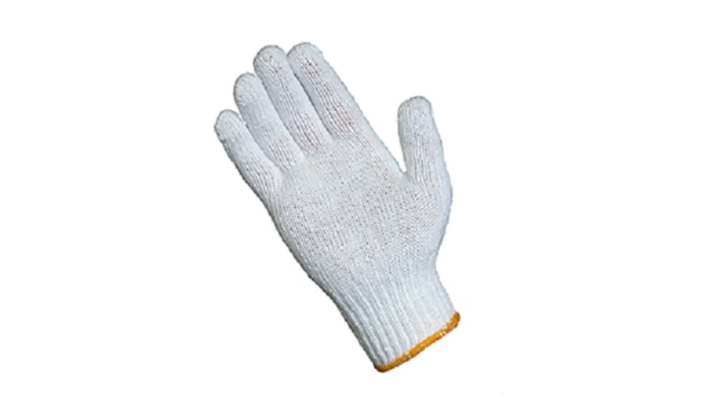 Liscombe White Polyester Cotton Fibre Work Gloves, Size 8, Mixed Fibre Coating