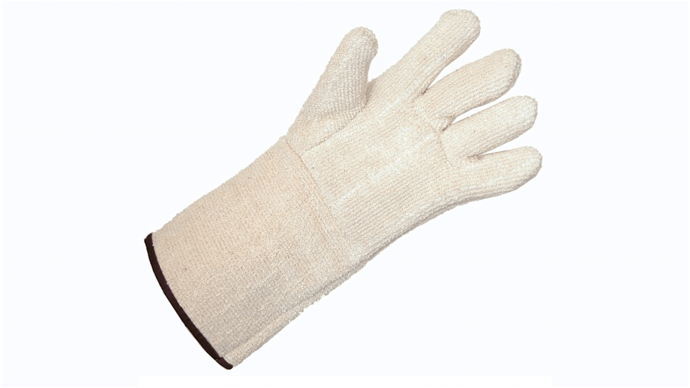 Liscombe White Terrycloth Heat Resistant Work Gloves, Size 10, Heavyweight Cotton Terrycloth Coating