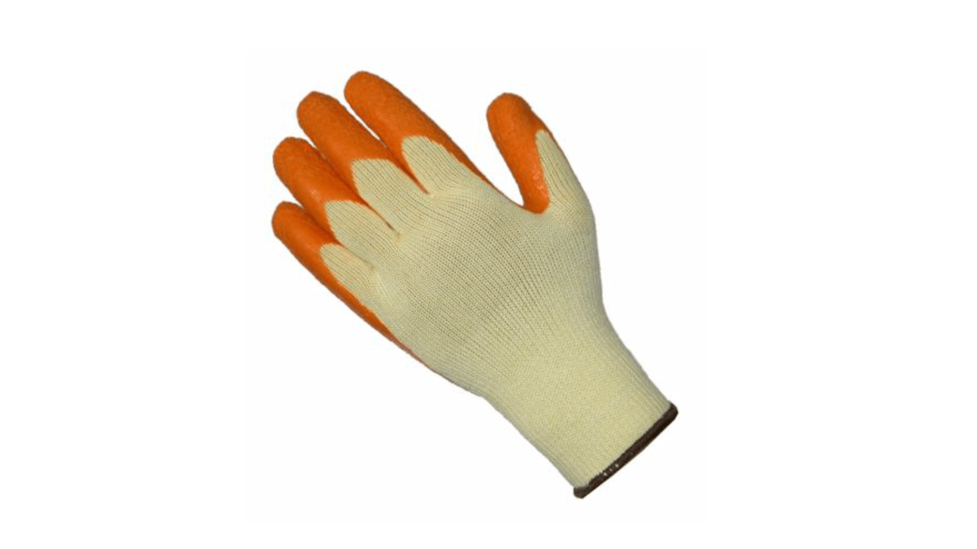 Liscombe Orange Polycotton Cut Resistant Work Gloves, Size 9, Latex Coating