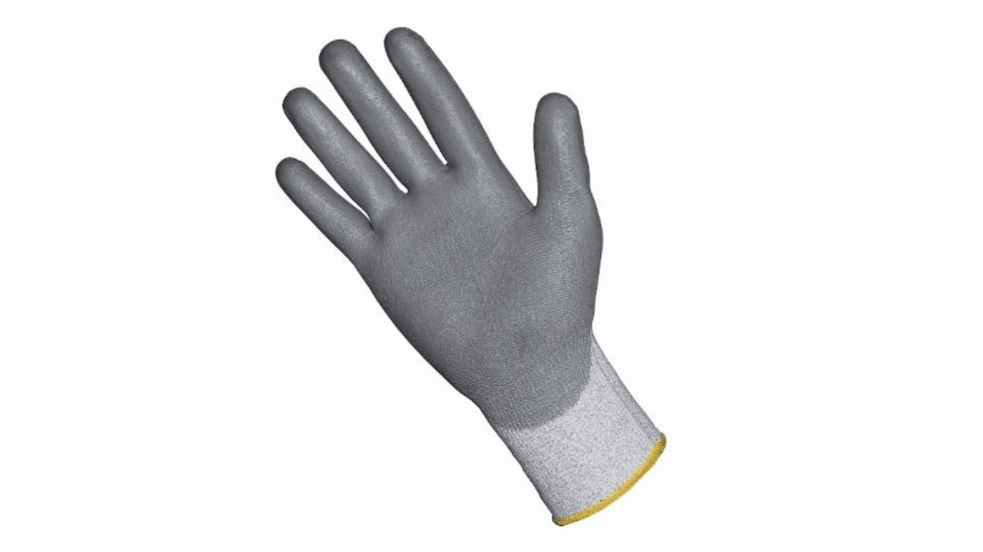 Liscombe Contact Cut D Yellow Fibres Cut Resistant Cut Resistant Gloves, Size 7, Polyurethane Coating