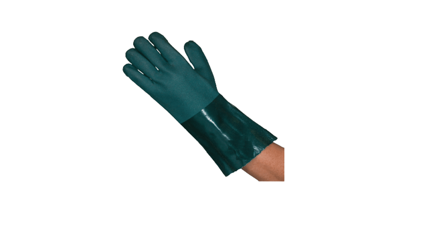 Liscombe Green PVC Oil Resistant Work Gloves, Size 9, PVC Coating