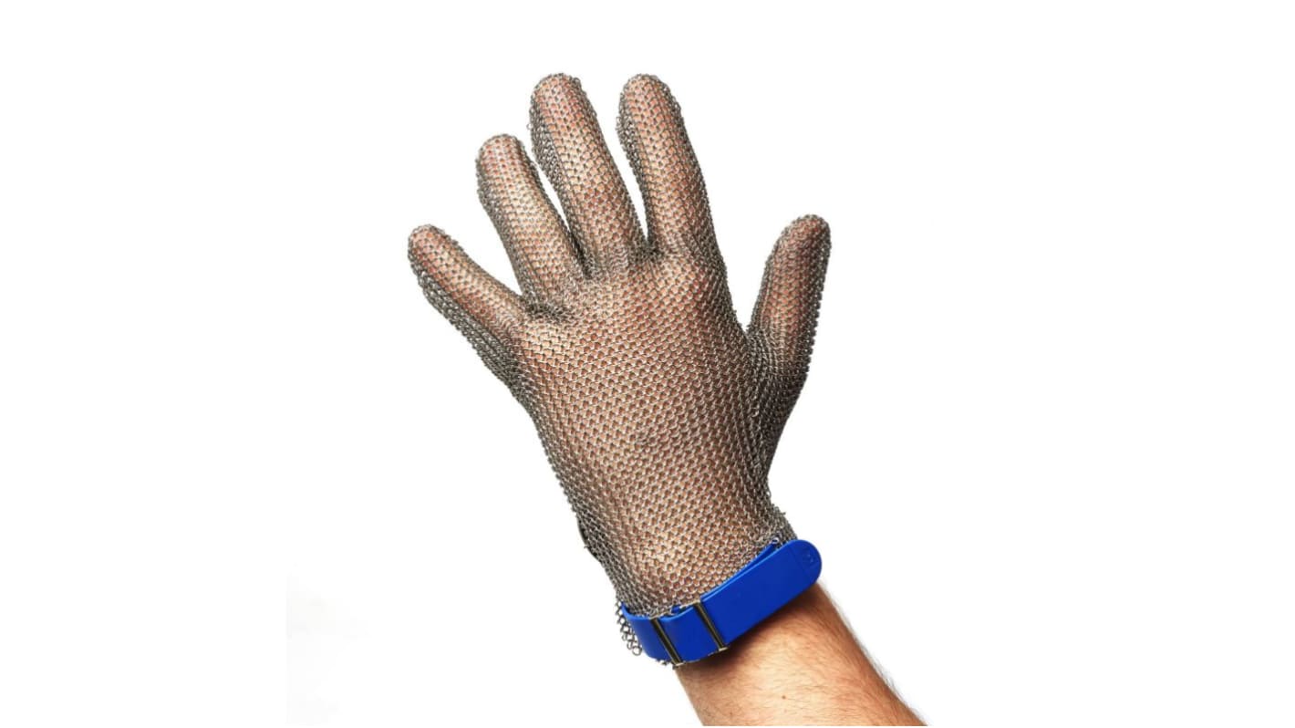 Manulatex Schneidfeste Handschuhe, Größe 7, S, Schnittbeständig, Lebensmittel, Edelstahl Grau