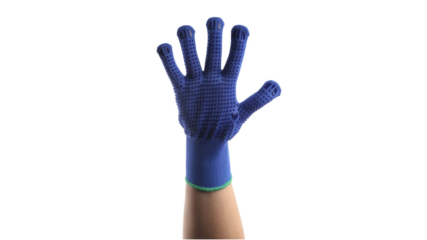 Reldeen Blue Polyester Work Gloves, Size 8