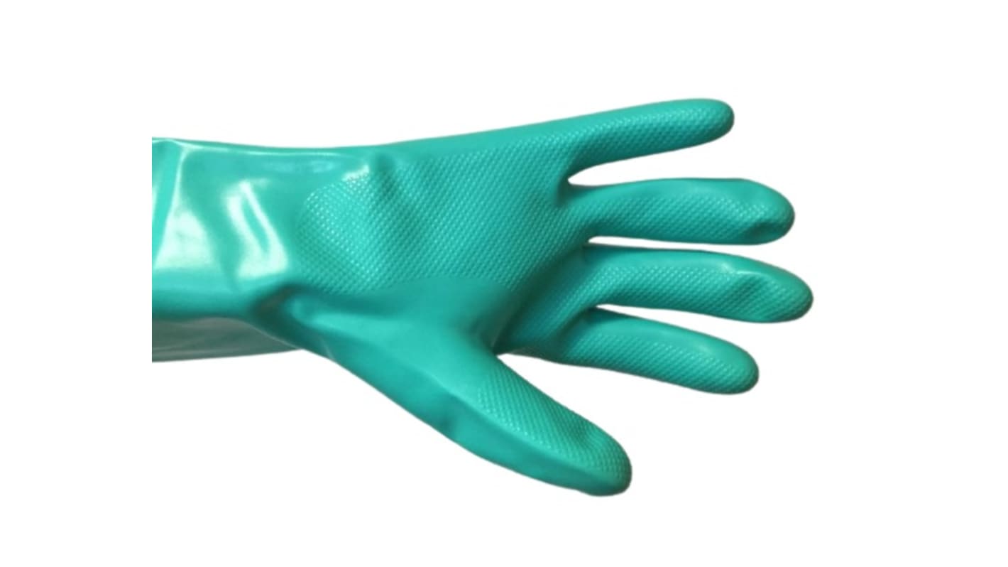 Reldeen Green Nitrile Work Gloves, Size 9