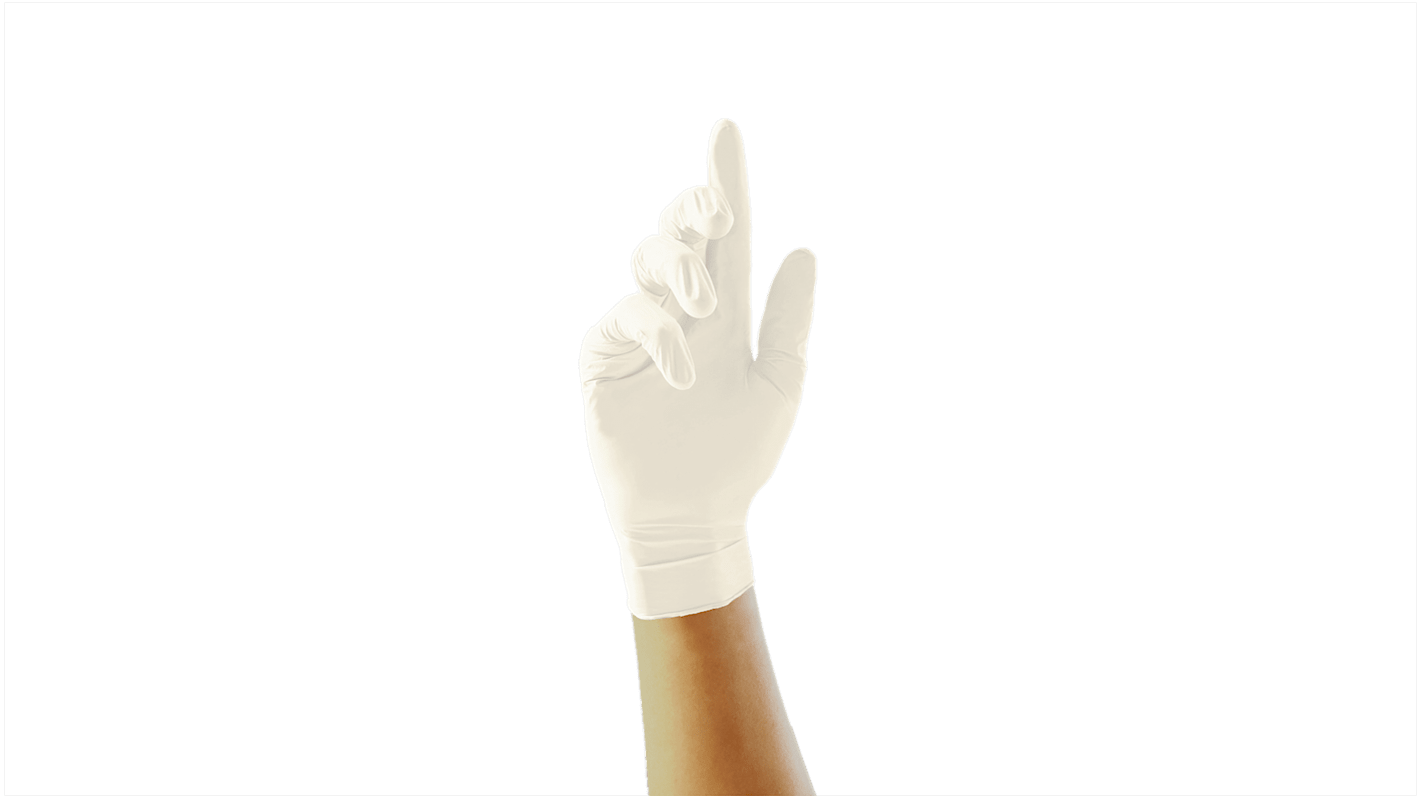 Unigloves Natural Colour Powdered Latex Disposable Gloves, Size 7, Small, 100 per Pack