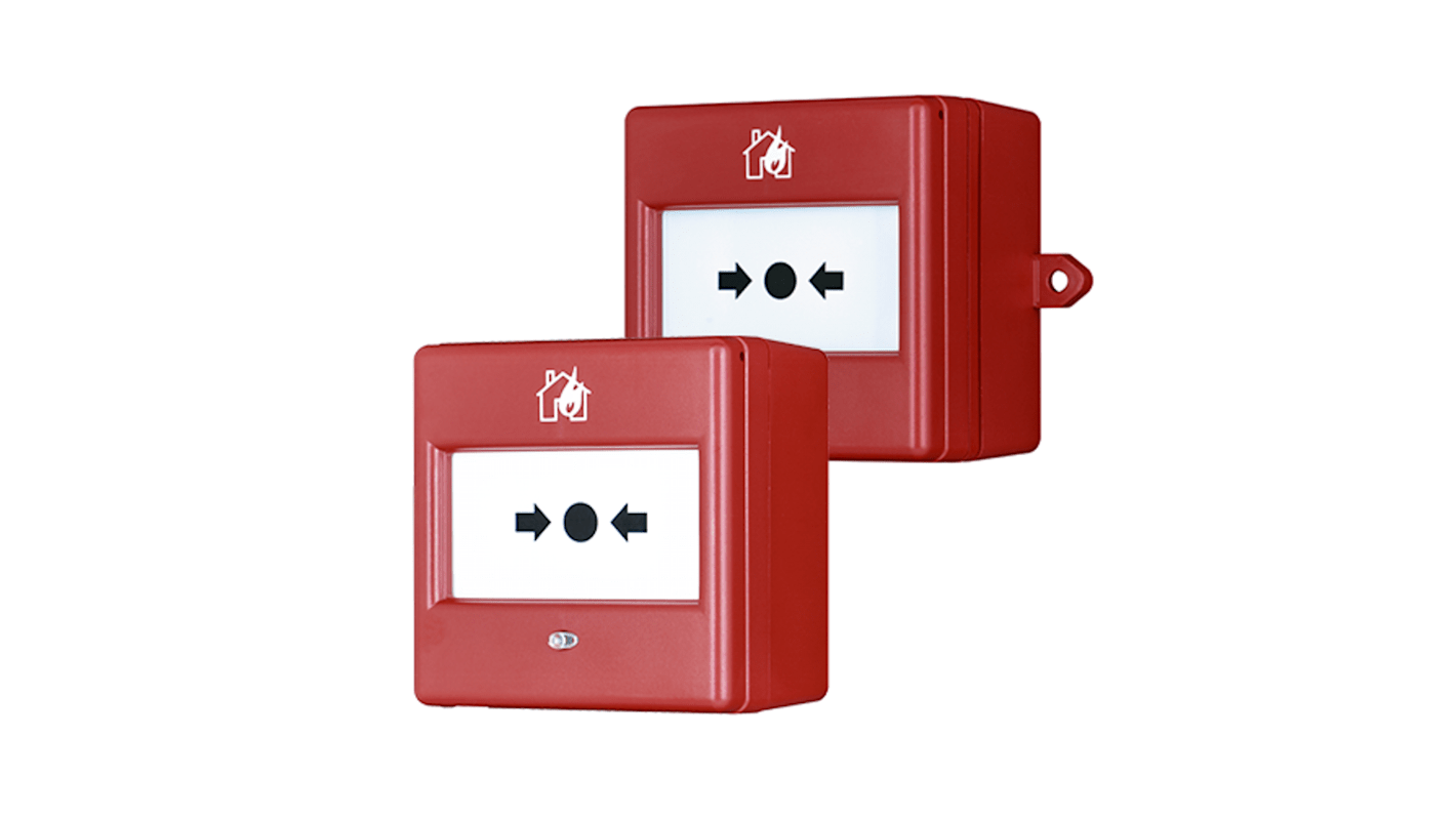 Eaton Series Red Fire Alarm Call Point, Break Glass Operated, Outdoor, Mains-Powered