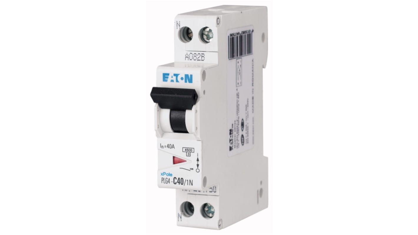 Eaton MCB, 1P+N, 40A Curve B