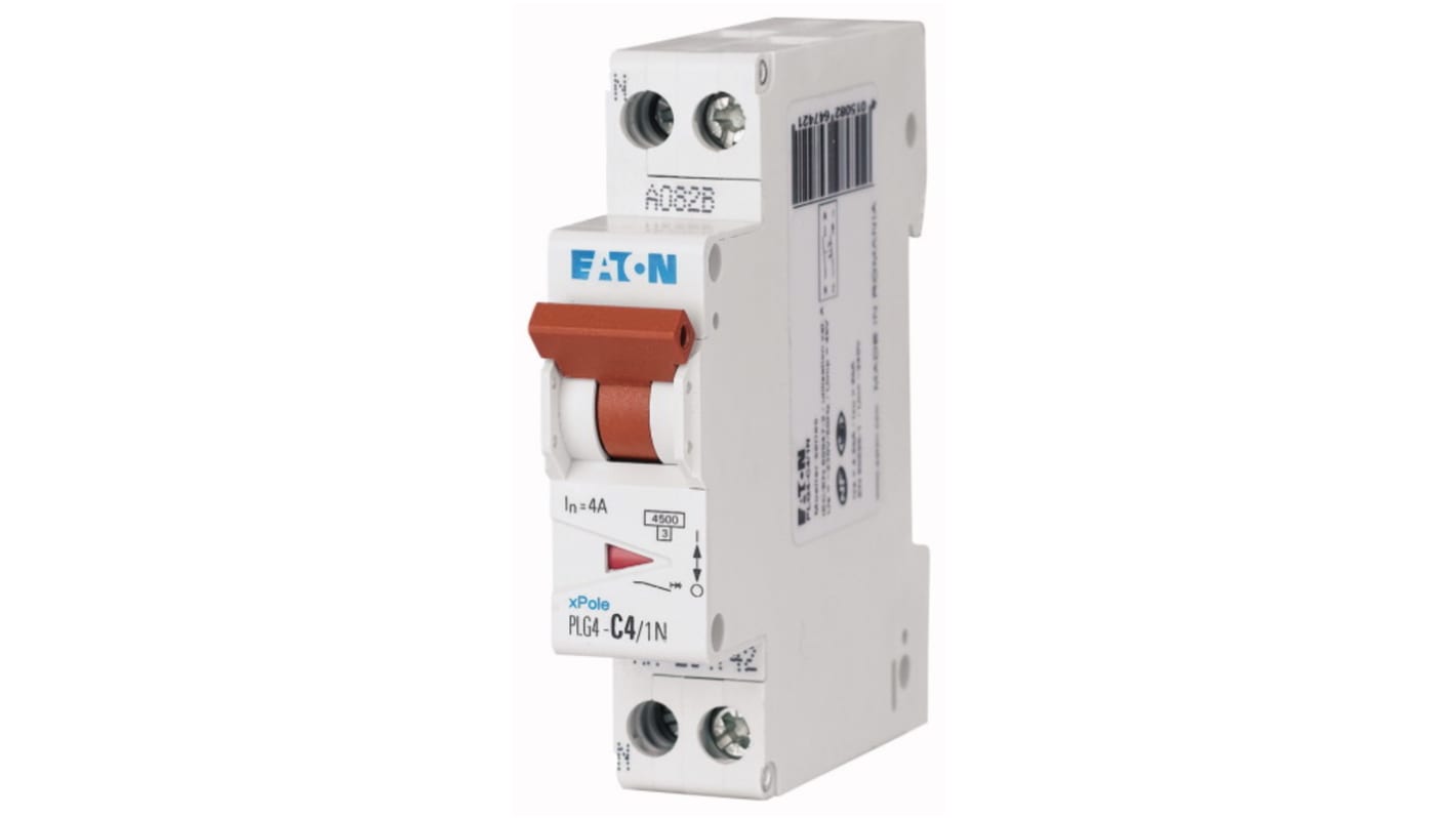 Eaton MCB, 1P+N, 4A Curve C