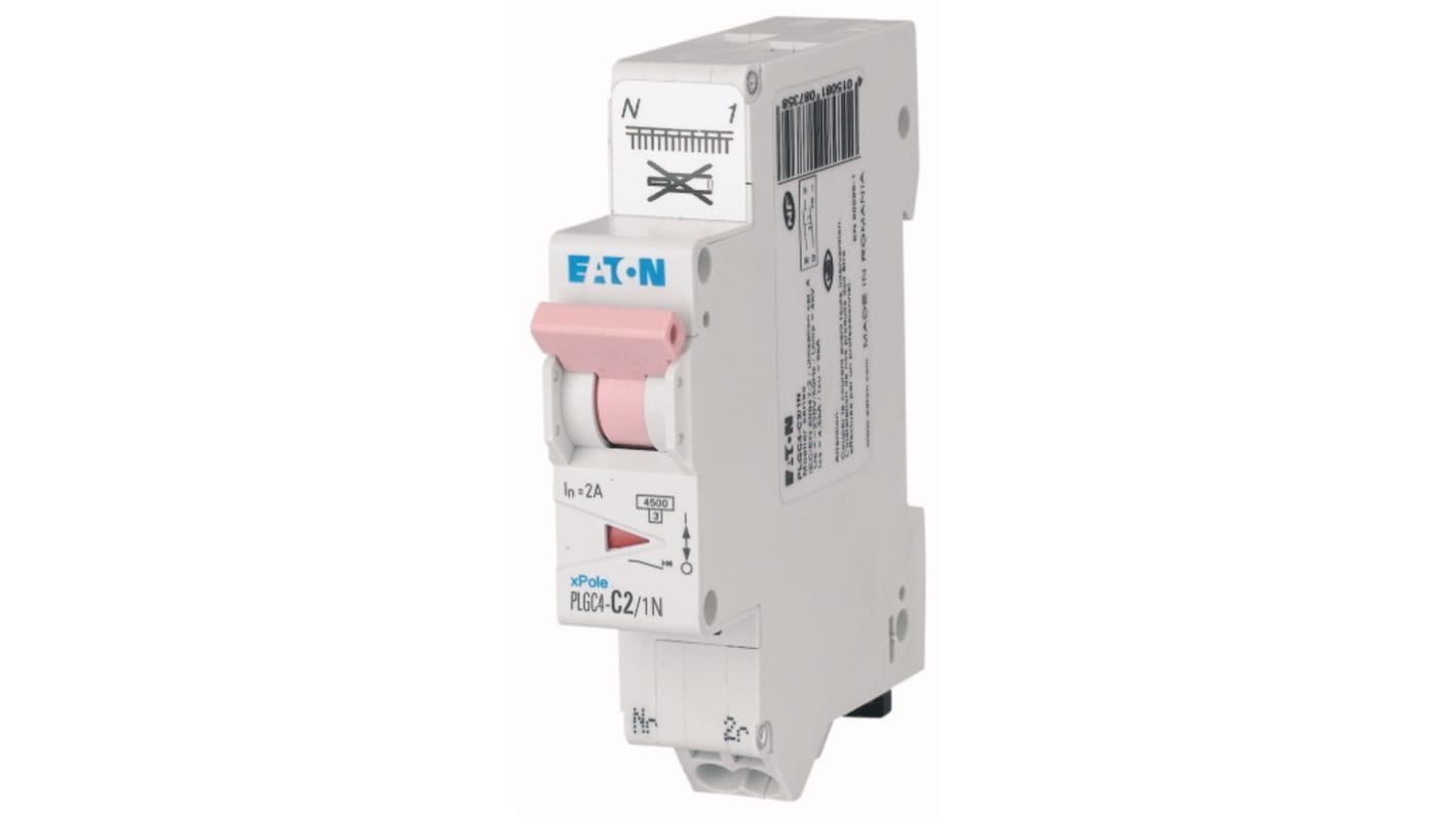 Eaton MCB, 1P+N, 2A Curve C