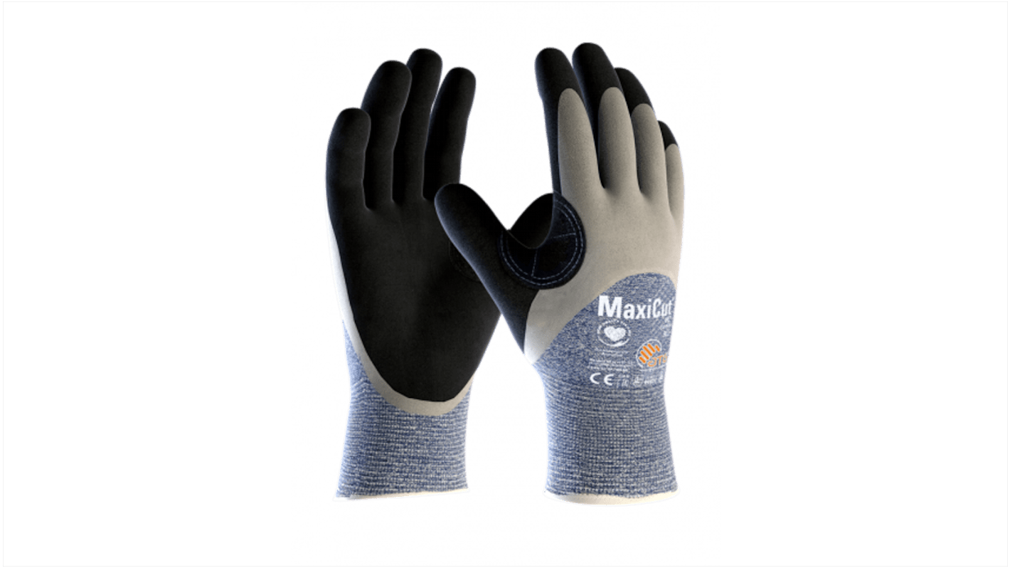 ATG Maxicut Blue Polyester Cut Resistant Work Gloves, Size 6, NBR Coating