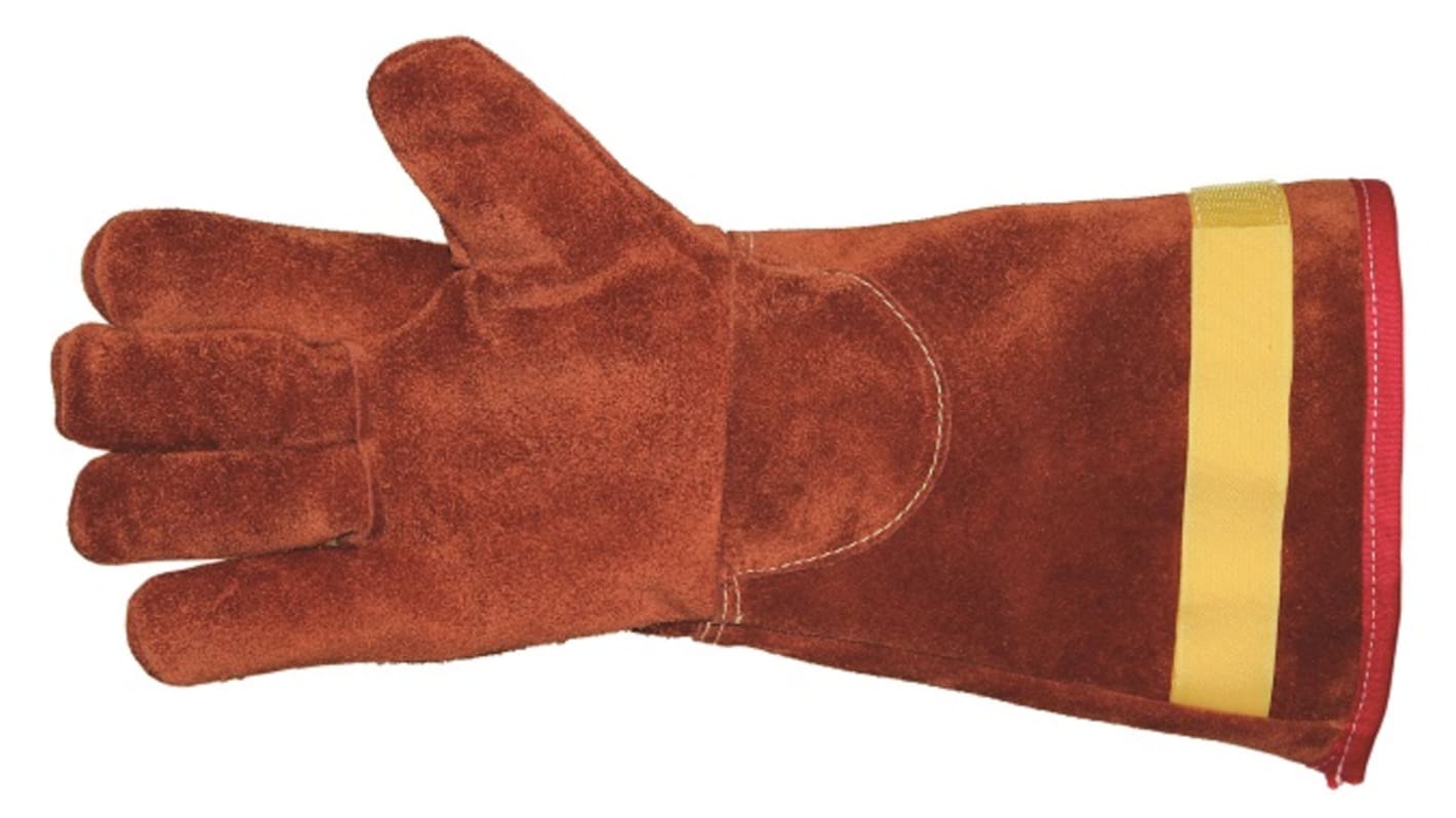 Liscombe Brown Leather Cut Resistant, Heat Resistant Work Gloves, Size 9, Brontoguard Leather Coating