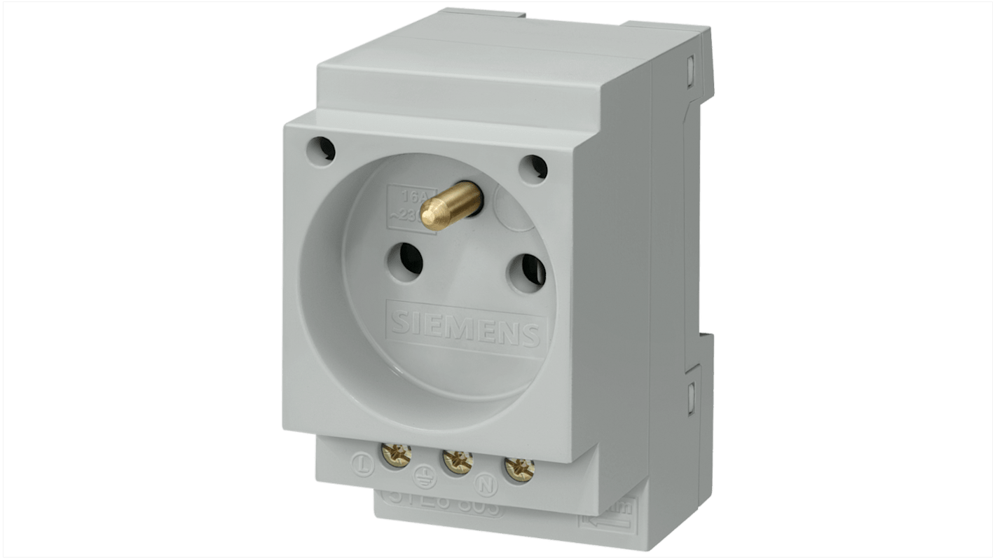 Siemens, SENTRON IP20 Grey Latching 1P Socket Socket, Rated At 16A