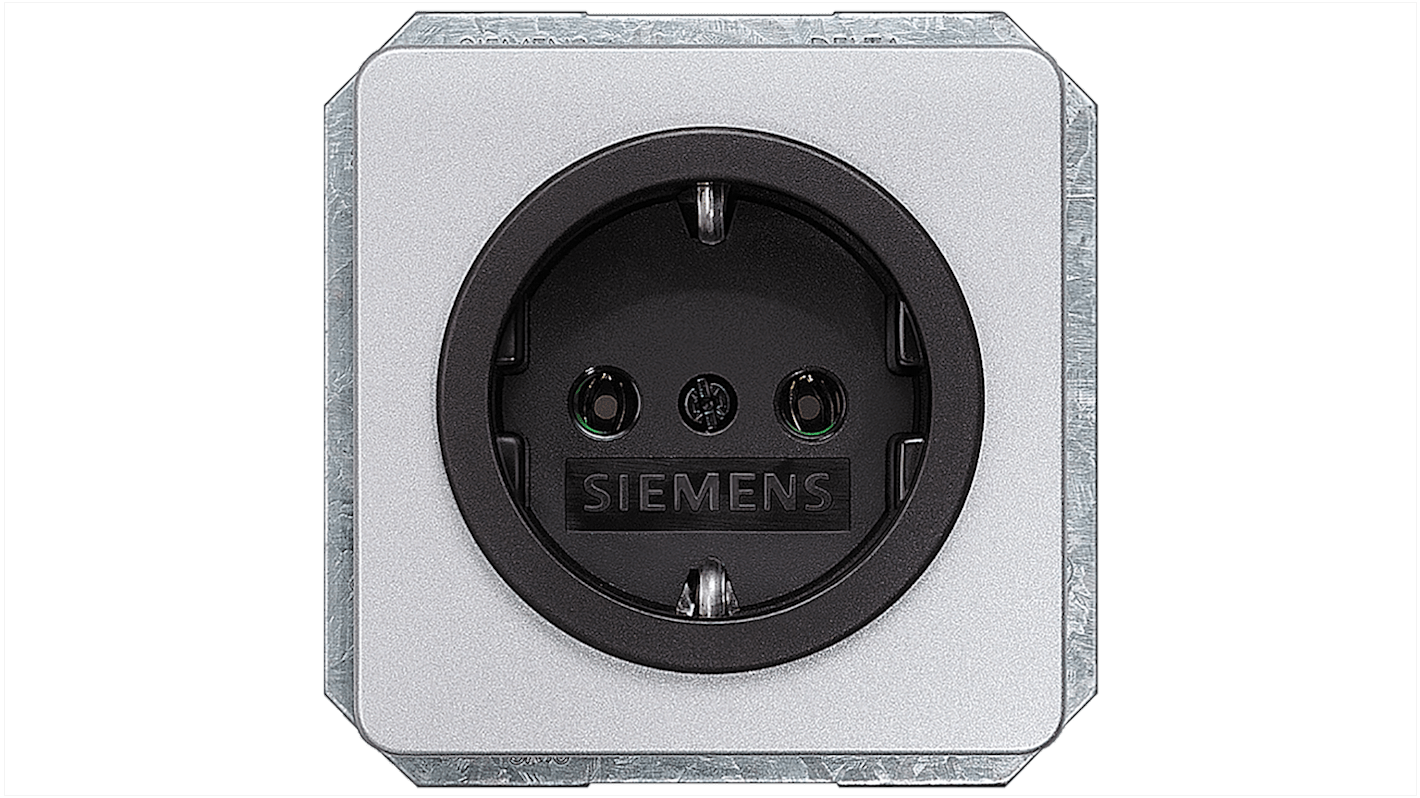 Siemens DELTA Steckdose Buchse Silber, 250 V / 16A, Schraubmontage IP20