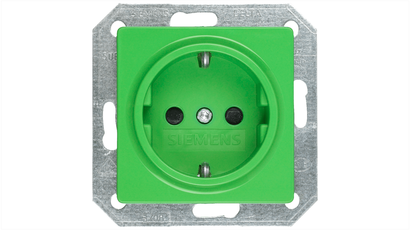 Conector hembra, DELTA, Verde, 250 V, 16A, IP20