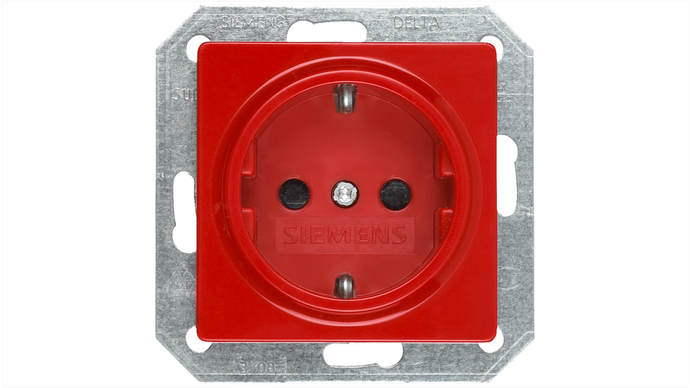 Siemens, DELTA IP20 Red Screw Socket Socket, Rated At 16A, 250 V