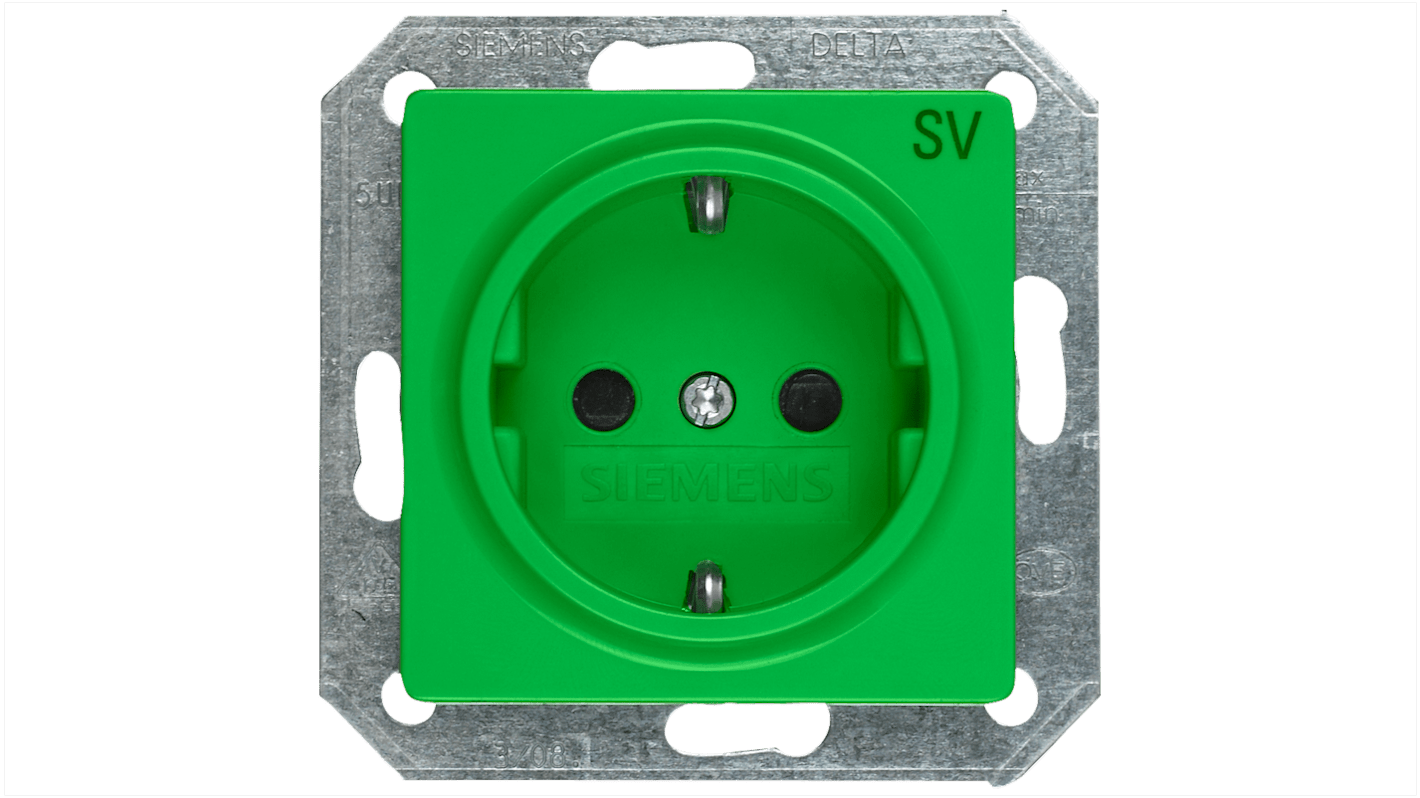 Siemens IP20 Green Socket Socket, Rated At 16A, 250 V