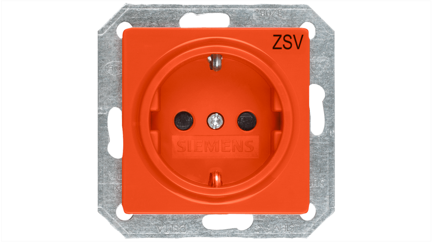 Siemens IP20 Orange Socket Socket, Rated At 16A, 250 V