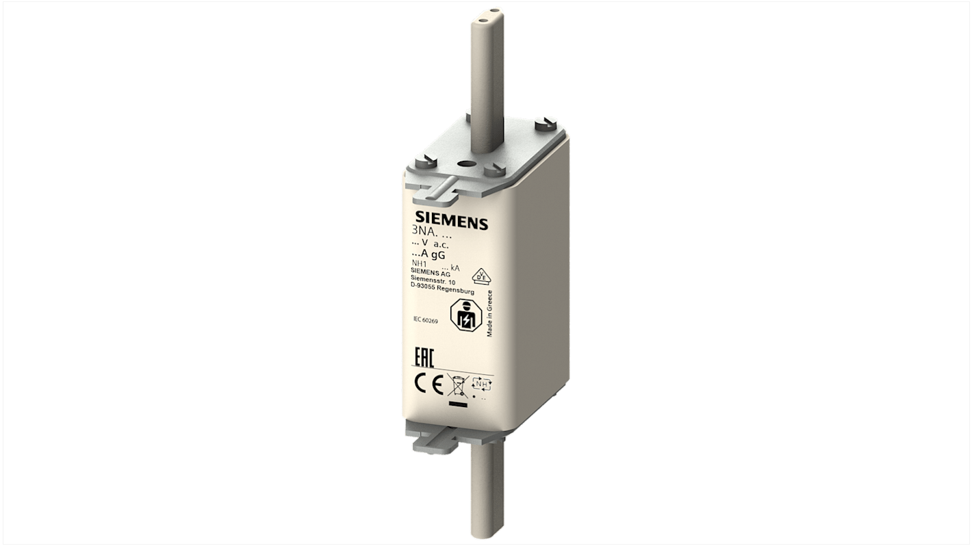 Siemens 40A Centred Tag Fuse, NH1, 500V