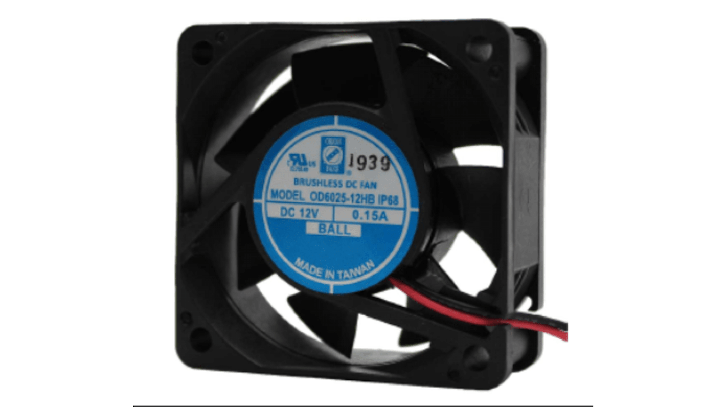 RS PRO Axial Fan, 24 V dc, DC Operation, 25 ± 15%cfm, 2.8 ± 15%W, 0.12