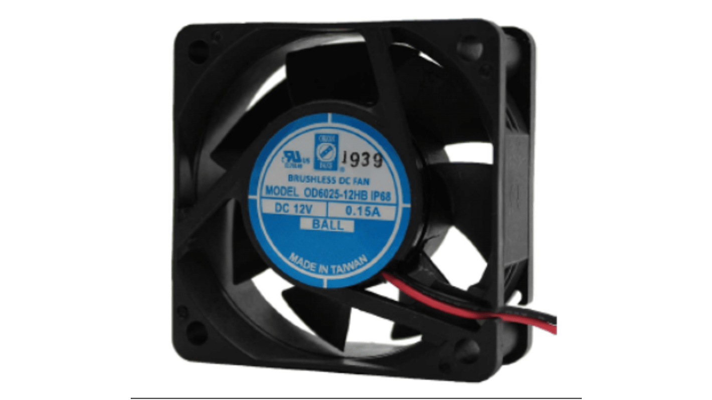 Ventilateur axial RS PRO 24 V c.c., 25 ± 15%cfm, 60 x 60 x 25mm, 2.8 ± 15%W