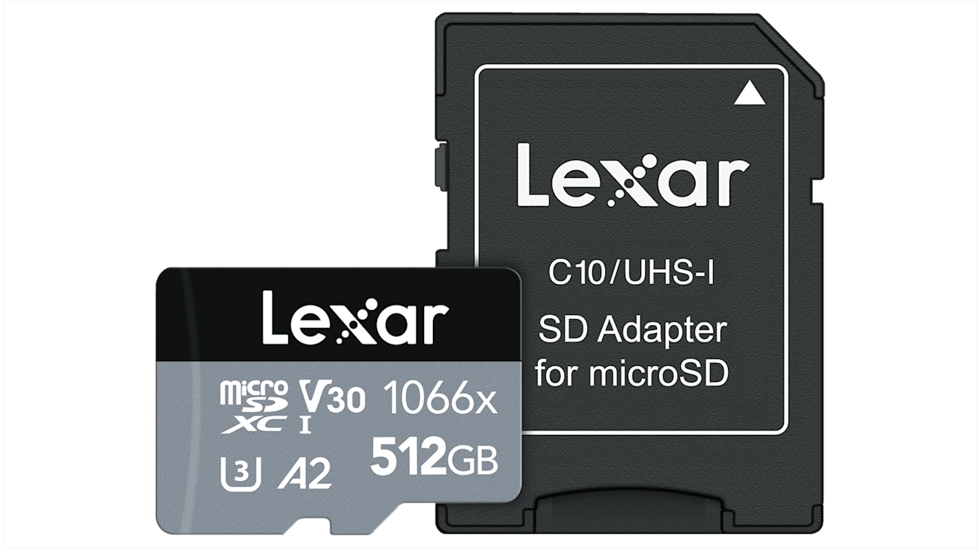 LMS1066512GBNANG Lexar 512 GB MicroSDXC Micro SD Card, Class 10 RS