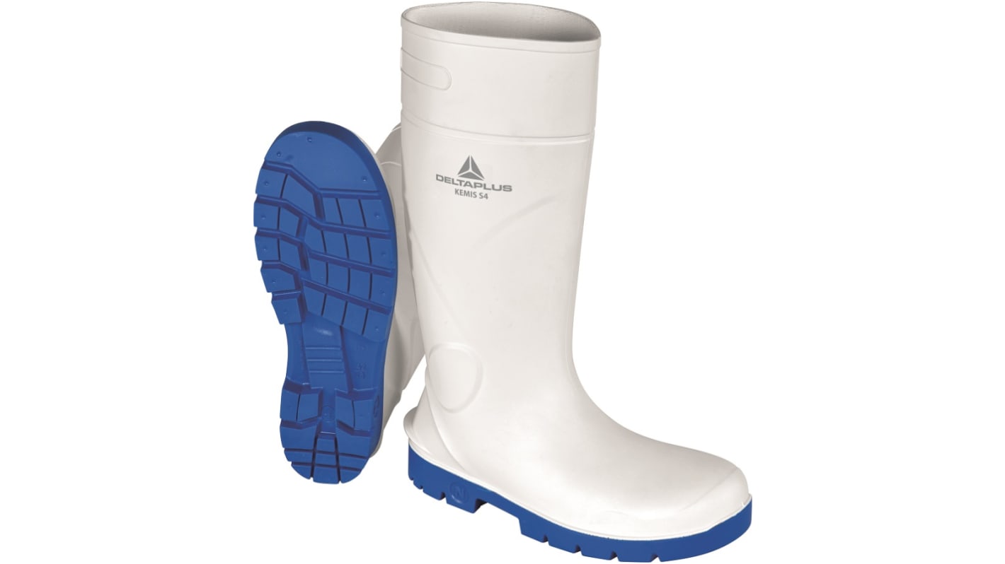 Bottes de sécurité Delta Plus KEMIS S4 CI SRC, Unisexe, T 47, Bleu, Blanc, S4, SRC, antistatiques