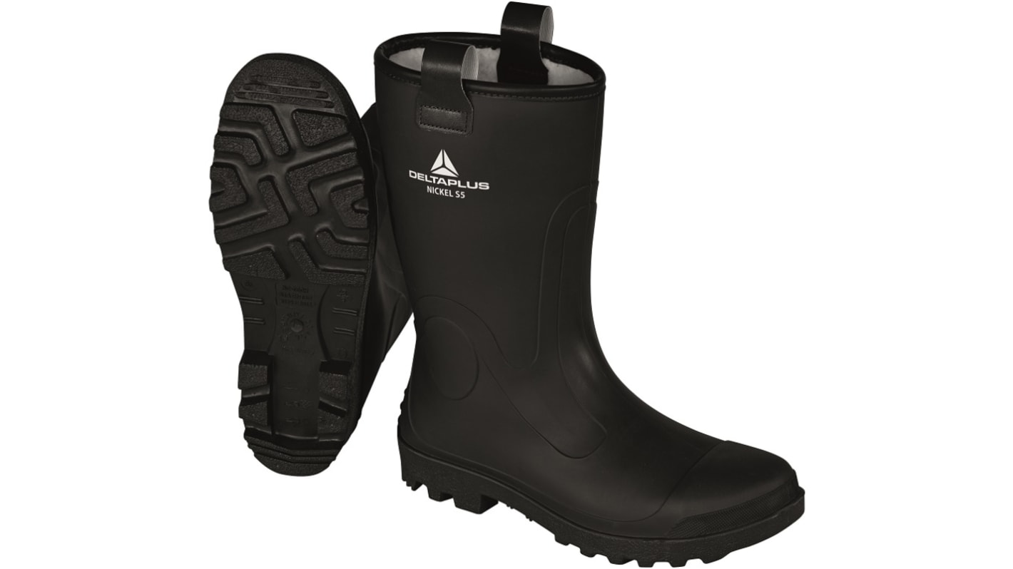 Delta Plus NICKEL S5 CI SRC Black, White Steel Toe Capped Men's Safety Boots, UK 6.5, EU 40