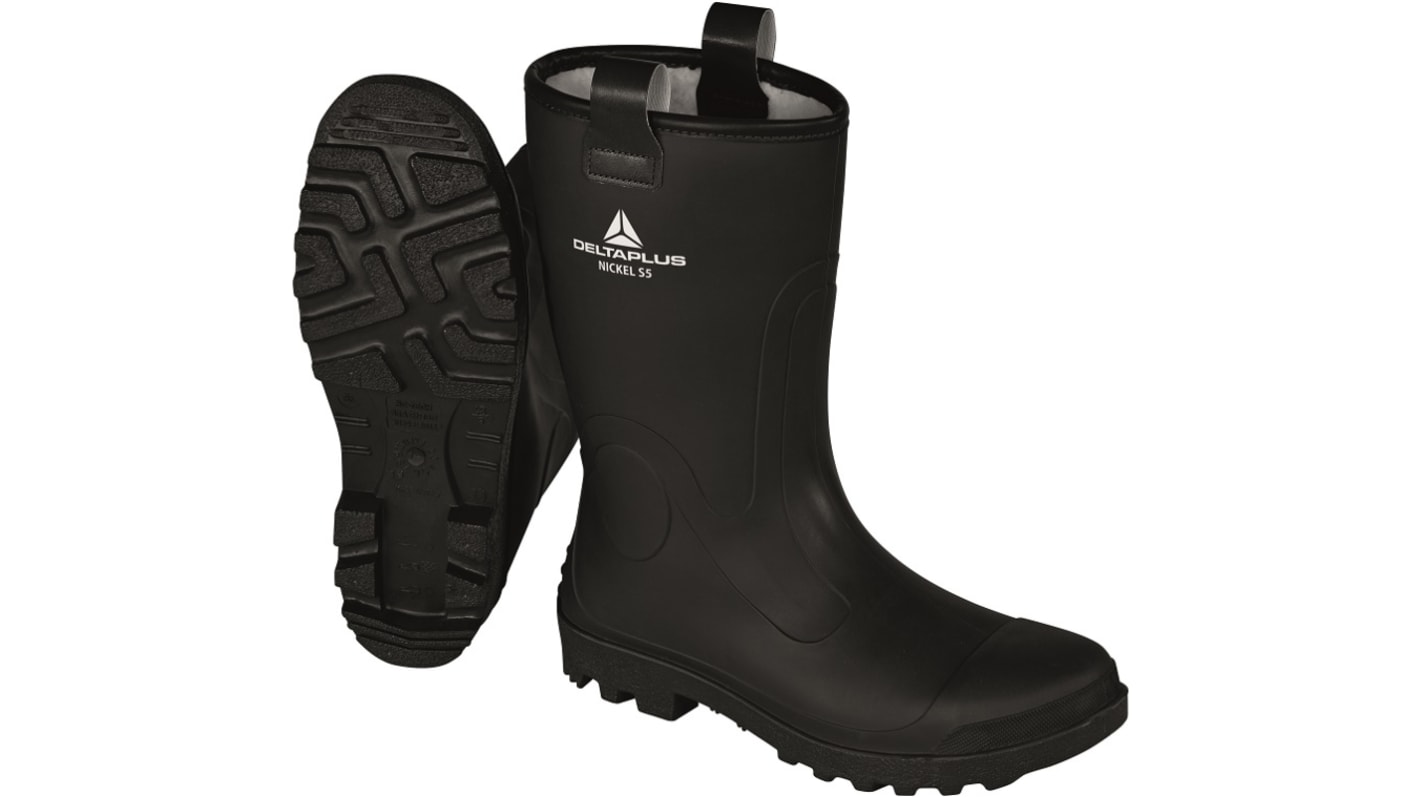 Delta Plus NICKEL S5 CI SRC EN20345 S5, Herren, Sicherheitsstiefel Schwarz, Weiß, mit Edelstahl-Schutzkappe , Größe 44